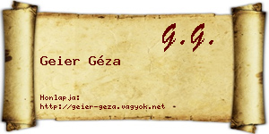 Geier Géza névjegykártya